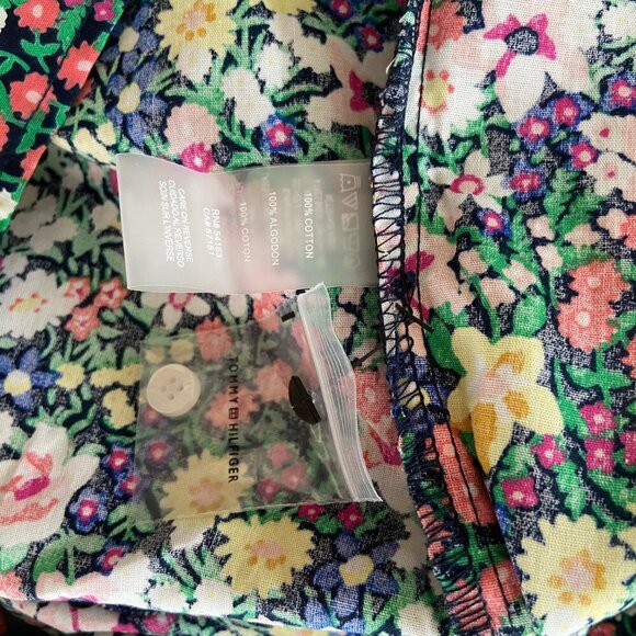 NWT Tommy Hilfiger Floral Sleeveless Button Down Cotton Mini Dress Sz 6 Petite - Picture 10 of 11